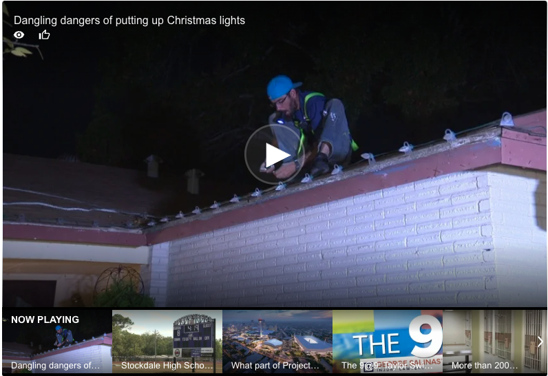 Dangling dangers of putting up Chrismas lights